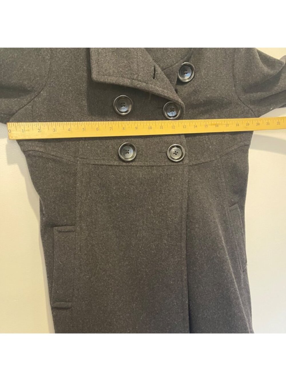 NWOT Barneys New York Black 100% Wool Womens Peacoat Size 8 - Picture 6 of 7